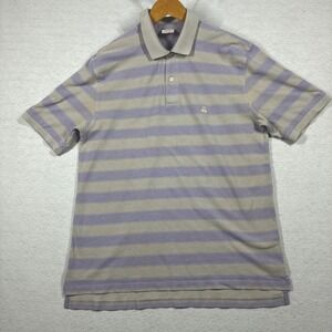 Brooks‎ Brothers Performance Polo Mens Large Purple Gray Stripe Original Fit